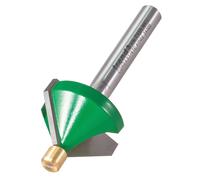 Trend CraftPro Chamfer Pin Guided Bevel Router Cutter Bit, 1/4 Inch Shank, 25.5mm Cut Diameter & 45 Degree V Groove, Tungsten Carbide Tipped, C049AX1/4TC