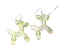 Trend Candy Colorful Balloon Dog Drop Earrings For Women Personal Iridescent Creative Balloon Dog(Clear green)