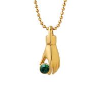 Trend Chain Men Jewellery Minimalist Waterproof Green Hand Pendant Necklace For Women Femme