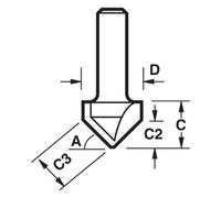Trend CRAFTPRO Chamfer V Grovve Router Cutter