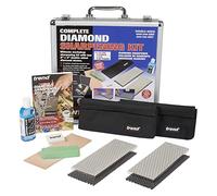 Trend Complete Diamond Sharpening Kit with 2x Diamond Bench Stones & Lapping Fluid, Honing Compound & Leather Strop, Accessories & Sharpening Solutions Guide, DWS/KIT/E