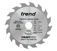 Trend Wood Cordless Circular Saw Blade, 136mm Diameter, 20mm Bore, 16 Teeth, 1.5mm Kerf, +20° Hook, TCT, Coarse Finish, CSB/13616TA