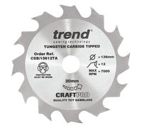 Trend Cordless Circular Saw Blade, Thin Kerf, Wood, 136-210mm Dia. - FULL RANGE