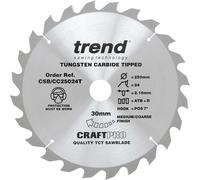 Trend Wood Cordless ATBR Mitre Saw Blade, 250mm Diameter, 30mm Bore, 24 Teeth, 2.2mm Kerf, +7° Hook, TCT, Coarse Finish, CSB/CC25024T
