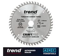 Trend Wood Circular Saw Blade, 160mm Diameter, 20mm Bore, 48 Teeth, 2.2mm Kerf, +5° Hook, TCT, Fine Finish, CSB/16048A