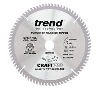Trend Craft Pro 160Mm Diameter 20Mm Bore 60 Tooth Fine Finish Cut Saw Blade For Hand Held Circular Saws Pk 1 CSB/16080