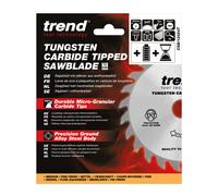 Trend Wood Cordless Circular Saw Blade, 120mm Diameter, 20mm Bore, 24 Teeth, 1.8mm Kerf, +15° Hook, TCT, Medium Finish, CSB/12024T