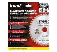 CraftPro TCT Cordless Thin Kerf Combination Sawblade for Wood, 190mm Diameter, 30mm Bore, 60 Teeth, 1.6mm Kerf, +25 Hook, CSB/19060TC