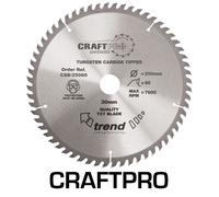 Trend Wood Circular Saw Blade, 350mm Diameter, 30mm Bore, 64 Teeth, 2.8mm Kerf, +15° Hook, TCT, Medium Finish, CSB/35064