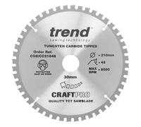 Trend Craft Saw Blade Crosscut 210Mm X 48 Teeth X 30Mm Pk 1 CSB/CC21048