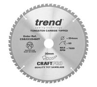Trend Craft Saw Blade Crosscut 254Mm X 60 Teeth X 30Mm Thin Pk 1 CSB/CC25460T