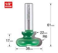 Trend Craftpro 1/2In Drawer Pull 6.3Mm Rad X 38Mm Dia Pk 1 C281X1/2TC