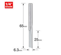 Trend Craftpro 1/4 Single Flute Abs/Pvc 6.3Mm Dia X 25Mm Cut Depth Pk 1 C301X1/4TC