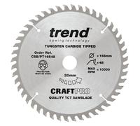 Trend CSB/PT16548 CraftPro TCT Saw Blade 165mm x 48 Teeth x 20mm (2.0mm Kerf), Silver
