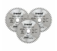 Trend CRAFTPRO 3 Piece 160mm Circular Saw Blade Set 160mm 48T 20mm