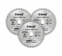 Trend CRAFTPRO 3 Piece 160mm Panel Trim Circular Saw Blade Set 160mm 48T 20mm