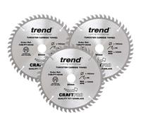 Trend Laminate & HPL Circular Saw Blades, 160mm Diameter, 20mm Bore, 48 Teeth, 2.2mm Kerf, +4° Hook, TCT, Super-Fine Finish, 3 Pack, CSB/PT160/3PK