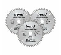 Trend CRAFTPRO 3 Piece 165mm Panel Trim Circular Saw Blade Set 165mm 48T 20mm