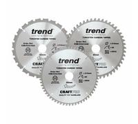 Trend CRAFTPRO 3 Piece 216mm Circular Saw Blade Set 216mm Assorted Teeth 30mm