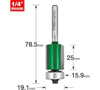 Trend Guided Trimmer Router Cutter C117AX1/4TC – 19.1 mm Diameter – 1/4 Shank