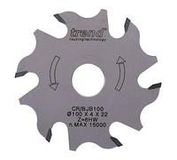 Trend Biscuit Jointer Saw Blade, 100mm Diameter, 22mm Bore, 6 Teeth, 4mm Kerf, +18° Hook, TCT, , CR/BJB100