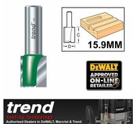 Trend CraftPro Straight Two-Flute Router Bit C025X1/4TC - 1/4" shank, 15.9 x 19.1mm, Carbide Tipped