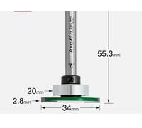 Trend CraftPro Router Cutter Bit C212AX1/4TC - 1/4in Shank, 34mm, Carbide-tipped, Bearing-guided