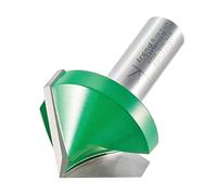 Trend CraftPro Chamfer Router Cutter, 1/2 Inch Shank, 38mm Cut Diameter & 45 Degree V Groove, Tungsten Carbide Tipped, C045BX1/2TC