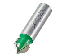 Trend CraftPro Chamfer Router Cutter Bit, 1/2 Inch Shank, 12.7mm Cut Diameter & 45 Degree V Groove, Tungsten Carbide Tipped, C044X1/2TC