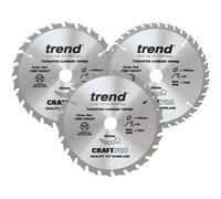 Trend Craftpro Cordless Saw Blade Set - 3 Pack Of 165mm Blades With 24T And 40T Teeth