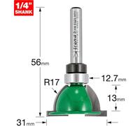 Trend CRAFTPRO Glazing Bar Shoulder Scribe Router Cutter 31mm 13mm 1/4"