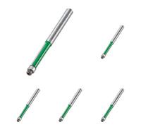 Trend CraftPro Guided Trimmer Router Cutter Bit, 1/4 Inch Shank, 6.35mm Cut Diameter & 25.4mm Cut Length, Tungsten Carbide Tipped, C168X1/4TC (Pack of 5)