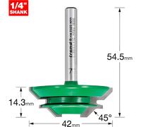 Trend CraftPro Small Mitre Lock Jointing Router Cutter, 1/4 Inch Shank for 8mm to 12mm Timber Thickness, Tungsten Carbide Tipped, C189X1/4TC
