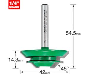 Trend CRAFTPRO Mitre Lock Joint Router Cutter 42mm 14.3mm 1/4"