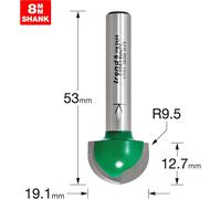 Trend - Radius cutter 9.5 mm radius x 19.1 mm diameter, C056X8MMTC
