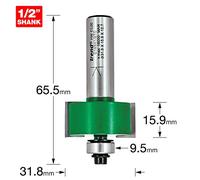 Trend CraftPro Rebater Router Cutter, 1/2 Inch Shank, 15.9mm Cut Length, 31.8mm Cut Diameter, Includes Multiple Bearings, Tungsten Carbide Tipped, C193X1/2TC