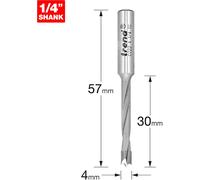 Trend CRAFTPRO Router Dowel Drill 4mm 35mm 1/4"