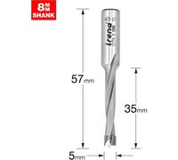 Trend CRAFTPRO Router Dowel Drill 5mm 35mm 8mm