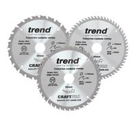Trend - CraftPro Saw Blade 190 x 30mm x 24T/40T/60T (Pack 3)
