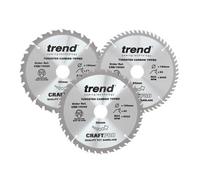 Trend Wood Circular Saw Blades, 190mm Diameter, 30mm Bore, 24/40/60 Teeth, 2.6mm Kerf, +15° Hook, TCT, Medium/Fine/Extra-Fine Finish, 3 Pack, CSB/190/3PK