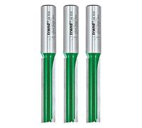 Trend CraftPro Straight Two Flute Router Cutter, 1/2 Inch Shank, 12mm | Ideal For Clean Straight Routing In Wood With Tungsten Carbide Tips, 50mm Cut Length, Pack Of 3, C153/3