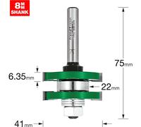 Trend CRAFTPRO Tongue and Groover Router Cutter Set 41mm 6.35mm 8mm