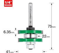Trend CRAFTPRO Tongue and Groover Router Cutter Set 41mm 6.35mm 1/4"