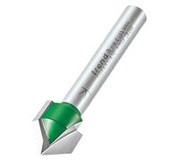 Trend CraftPro Two Flute Chamfer Router Cutter Bit, 1/4 Inch Shank, 12.7mm Cut Diameter & 45 Degree V Groove, Tungsten Carbide, Tipped, C044X1/4TC