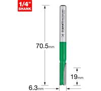 Trend CRAFTPRO Two Flute Deep Pocket Router Cutter 6.3mm 19mm 1/4"