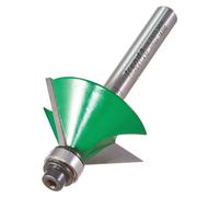 Trend CraftPro Two Flute Self Guided Chamfer Router Cutter Bit, 1/4 Inch Shank, 12.7mm Cut Diameter & 45 Degree V Groove, Tungsten Carbide Tipped, C0