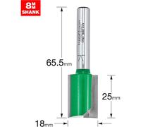 Trend CraftPro Straight 2-Flute Router Bit C028AX8MMTC – 8mm Shank, 18x25mm, Tungsten Carbide