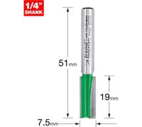 Trend CRAFTPRO Two Flute Straight Router Cutter 7.5mm 25.4mm 1/4"