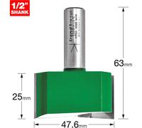 Trend CRAFTPRO Two Flute Straight Router Cutter 47.6mm 32mm 1/2"