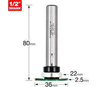 Trend Weatherseal Groover Router Cutter, 1/2 Inch Shank, 36mm Cut Diameter | Tungsten Carbide Tipped Cutter For Weatherseal Grooving, With Bearing Guidance For Accurate Cuts, C211X1/2TC